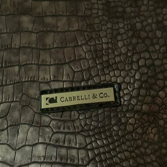 Cabrelli & Co. Tote Bag Case Snake skin pattern Dark Silver & Black - Picture 4 of 10